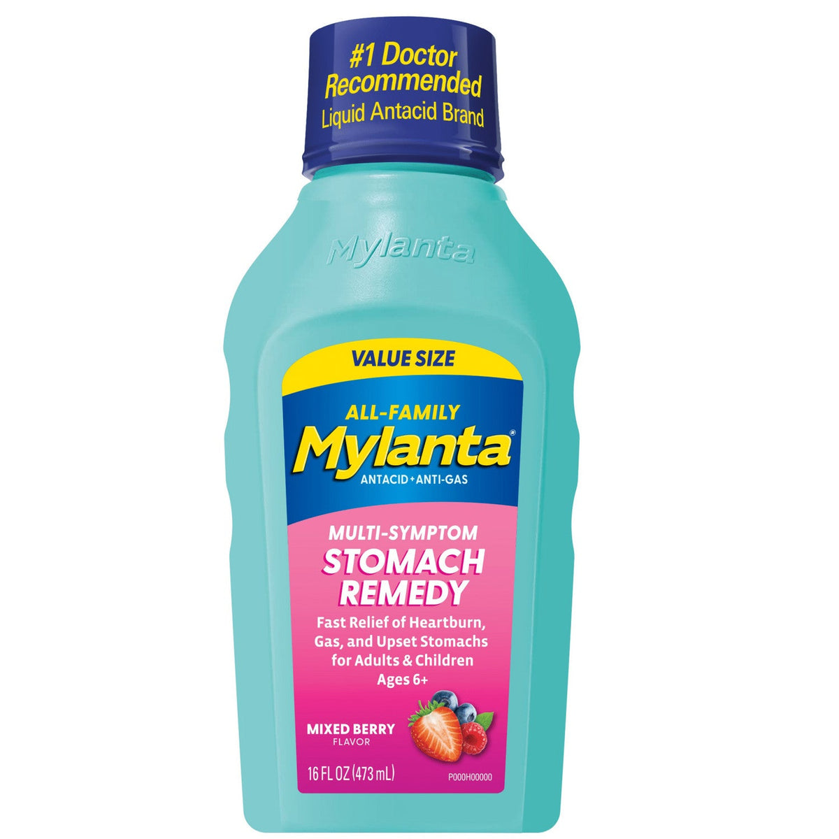 Mylanta All-Family Multi-Symptom Stomach Remedy Mixed Berry - 16 fl oz
