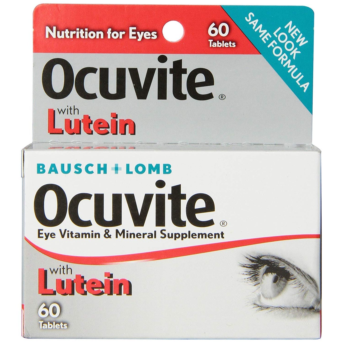 Ocuvite Bausch & Lomb, Eye Vitamin & Mineral Supplement, Lutein & Antioxidants, 60 Tablets