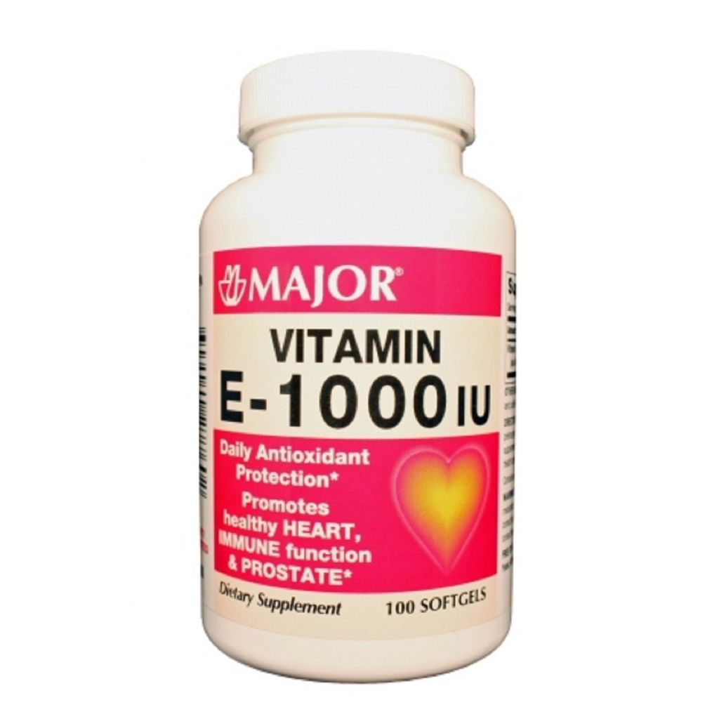 Major Vitamin E Capsules 1000 IU Yellow