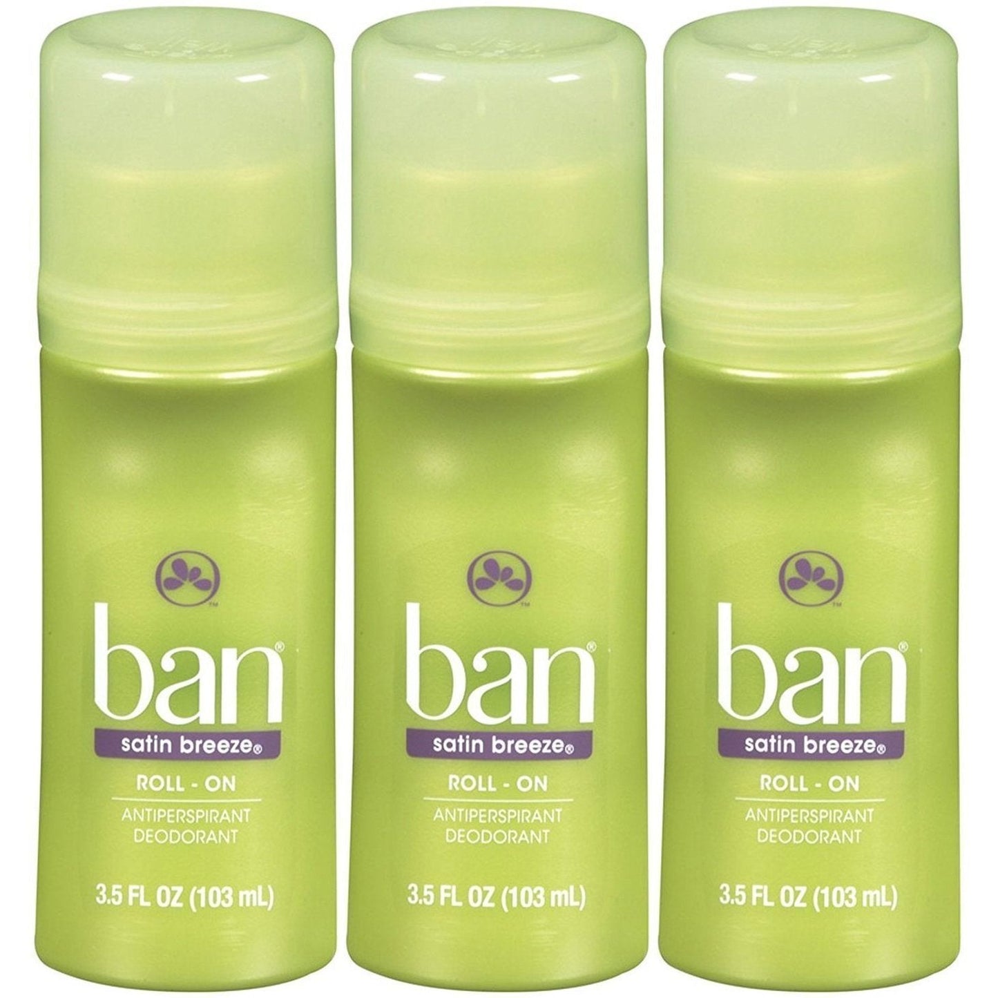 Ban Roll-On Antiperspirant Deodorant, Satin Breeze - 3.5 Oz