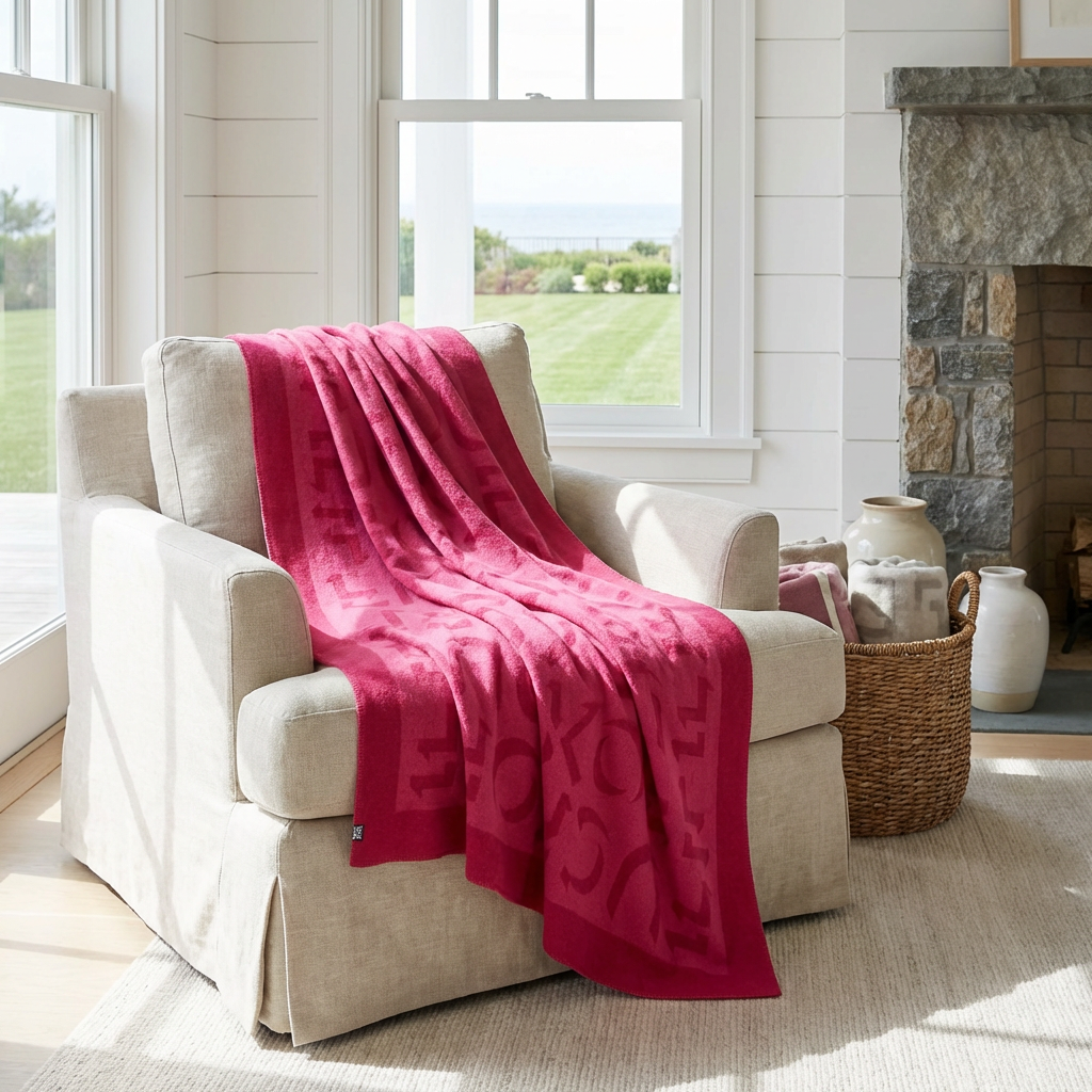 Prince of Scots Merino Wool Fleece Throw ~ Pink Expletive ~ - Osadia Concept Store