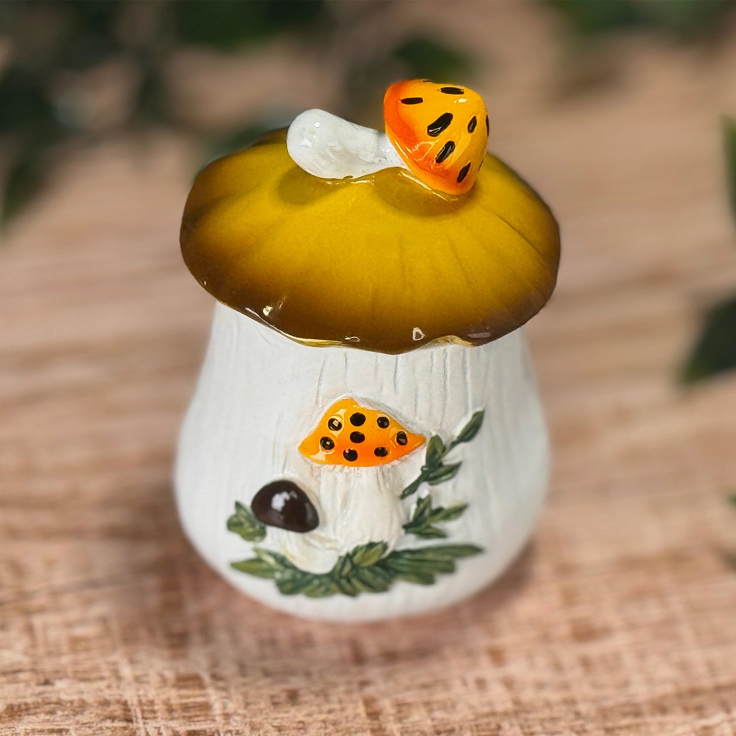 Merry Mushrooms-Inspired 70s Hand-Painted Trinket Box