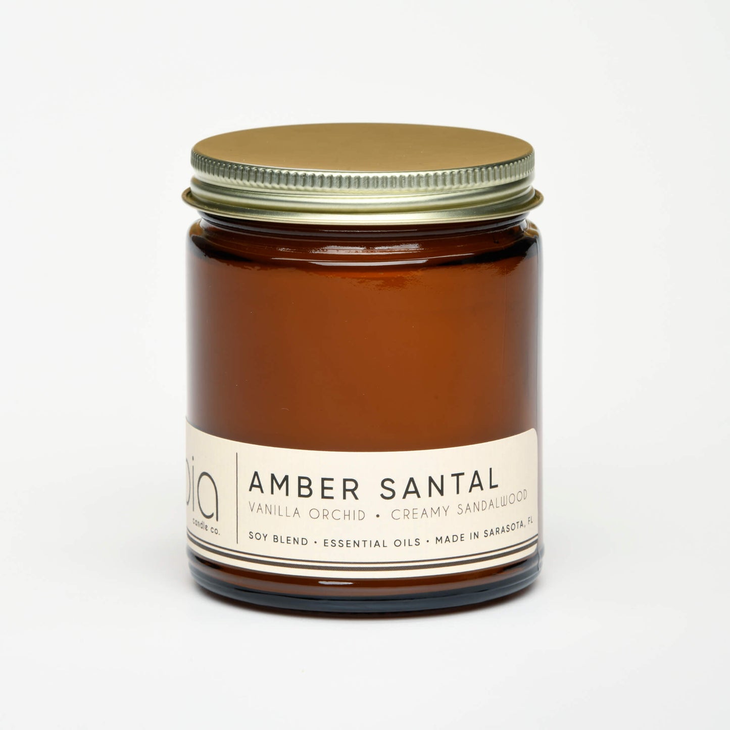 Amber Santal Soy Blend Candle - Amber, Sandalwood & Vanilla Orchid