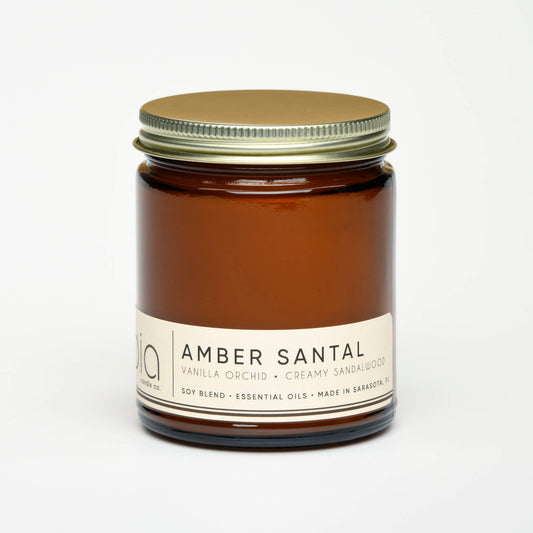 Amber Santal Soy Blend Candle - Amber, Sandalwood & Vanilla Orchid
