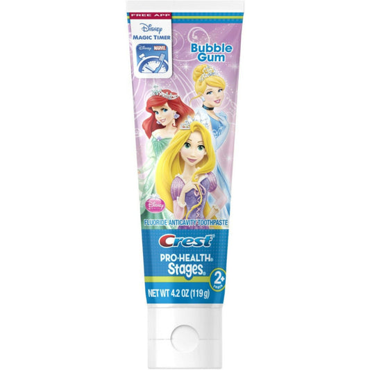 Crest Oral-B Stages Toothpaste, Disney Princess Bubble Gum - Fluoride Anticavity