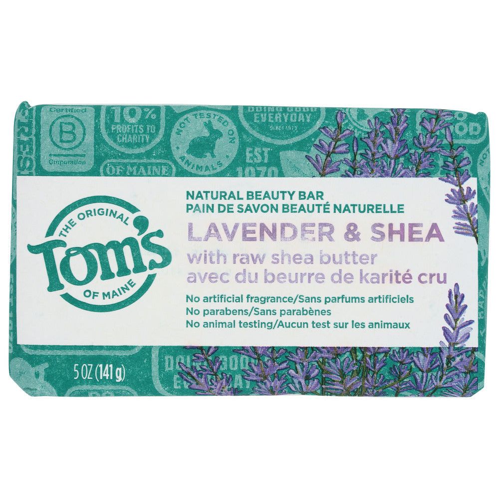 Tom's of Maine Beauty Bar Soap - Lavender Tea Tree - Case 6 - 5 Oz