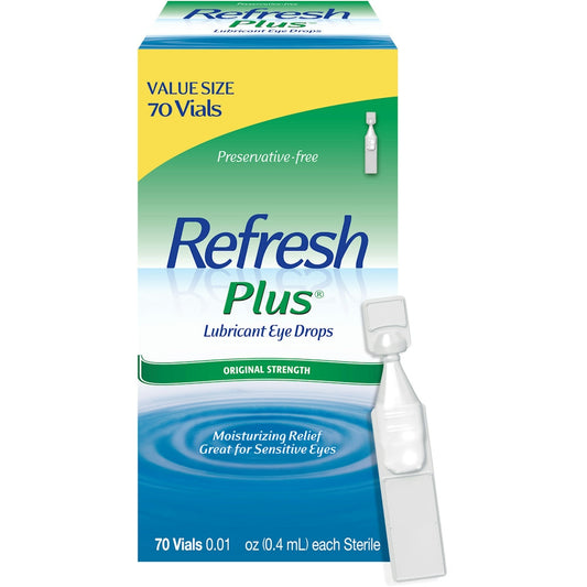 Refresh Plus Lubricant Eye Drops, Value Size, 70-0.01 Fluid Ounce Containers