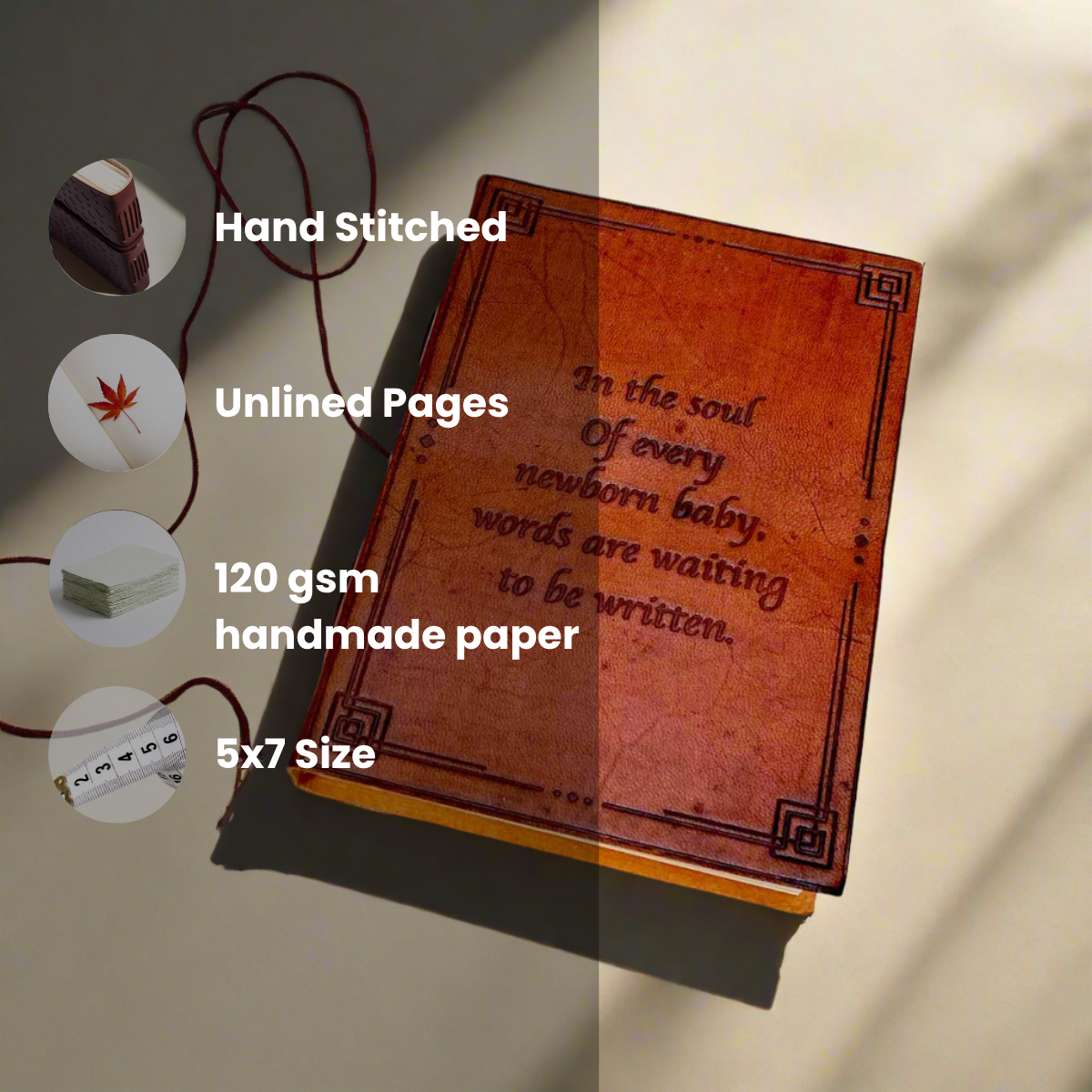 Newborn Baby Leather Journal