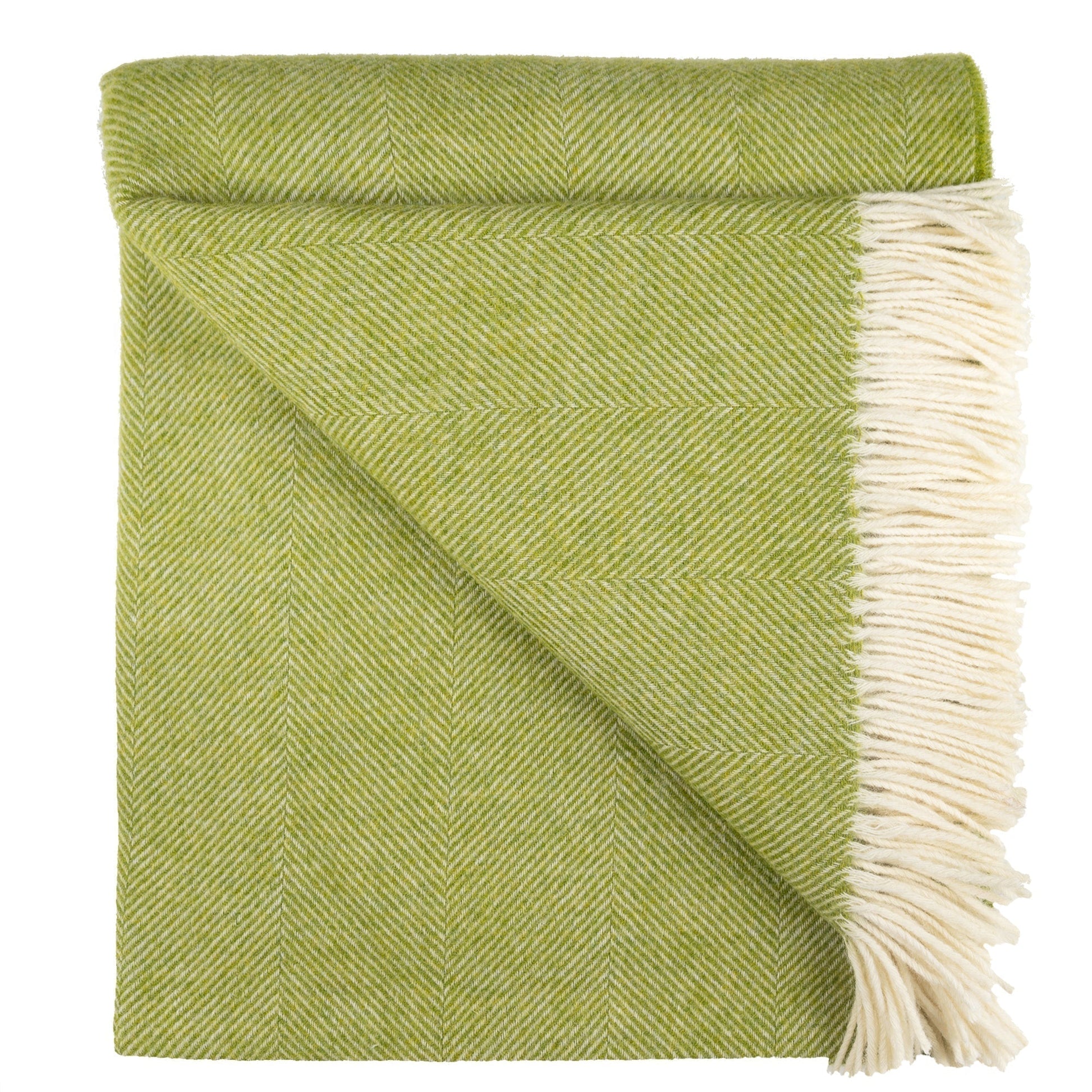 Southampton Home Shetland Lambswool Herringbone Throw – Lime | Woven in England - Osadia Concept Store