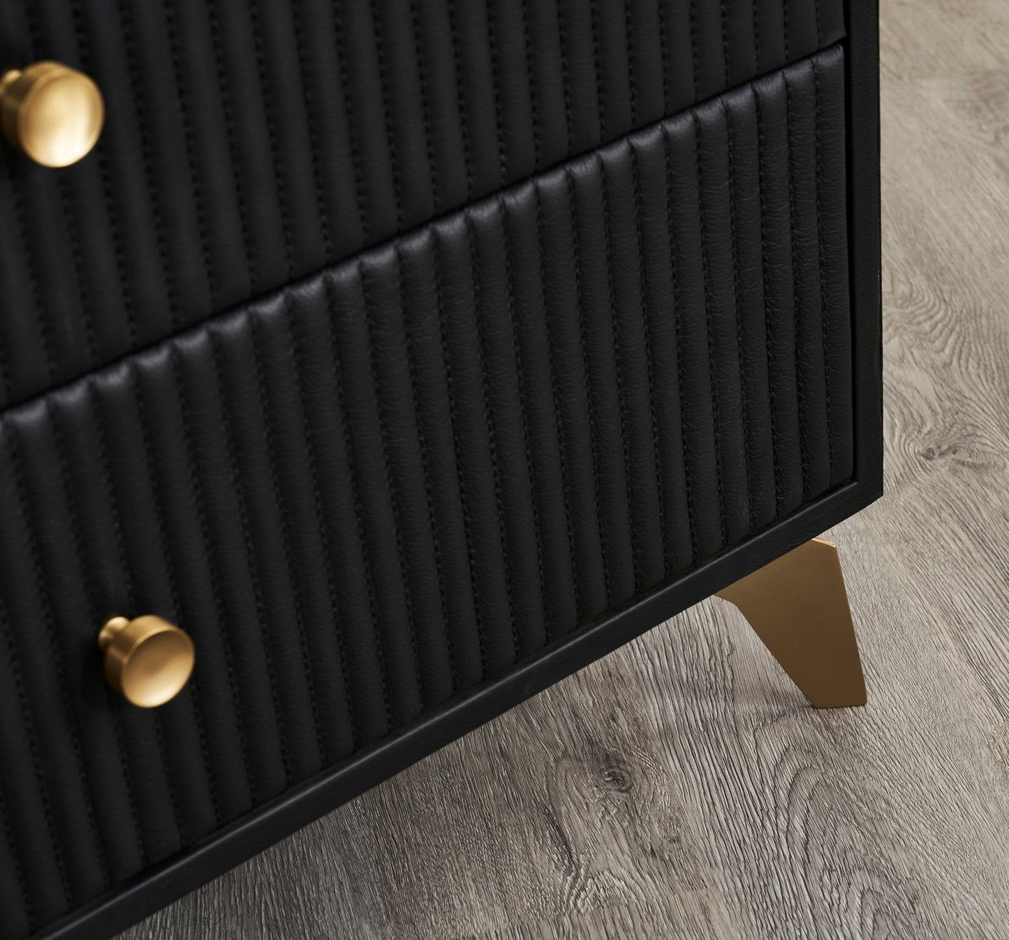 Stanford Six Drawer Leather Dresser