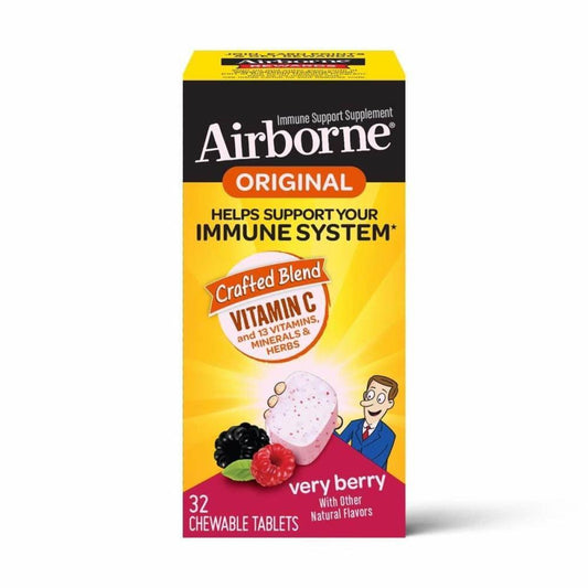 Airborne Kids Immune Support Chewable Tablets, Very Berry, 32 Tablets Per Box