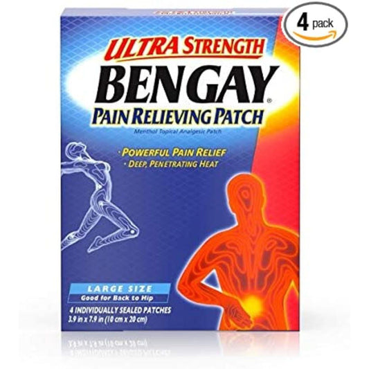 Bengay Ultra Strength Pain Relief Patch For Muscle, Pain, Large 3.9 X 7.9 Inches
