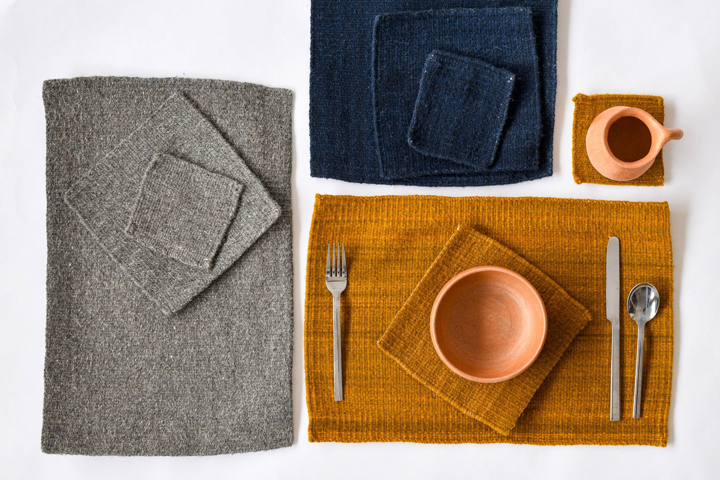 Handwoven Wool Coaster Set