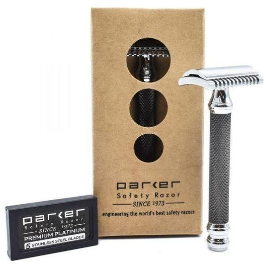 Parker 26C Open Comb Graphite Handle Safety Razor