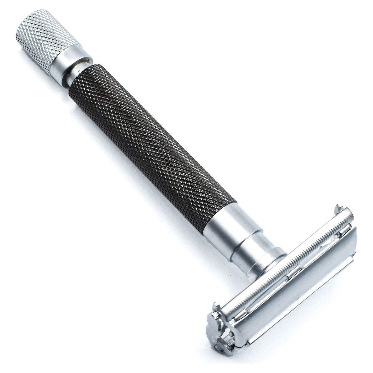 Parker 74R GR Graphite & Satin Chrome Heavyweight Butterfly Open Safety Razor