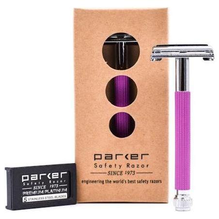 Parker 29L Lavender Women's Long Handle Butterfly Open Safety Razor