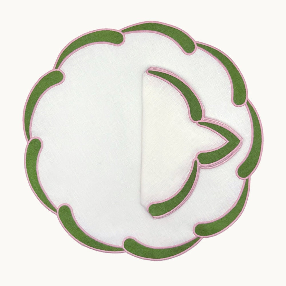 Poppy green linen placemat (set of 4)