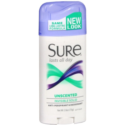 Sure Invisible Solid Antiperspirant Deodorant Unscented 1.6 Oz