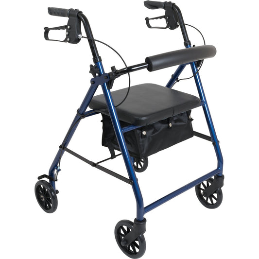 ProBasics Aluminum Rollator 6in Wheels 300lb Capacity Blue