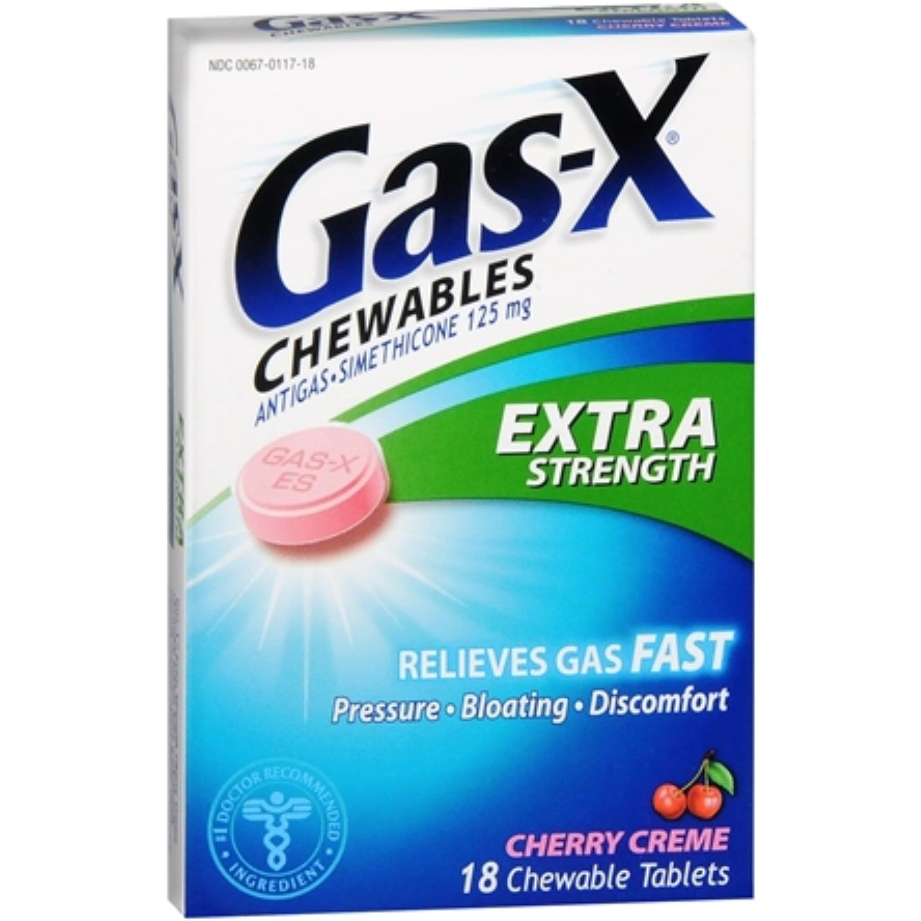 Gas-X Antigas, Extra Strength, 125 Mg, Chewable Tablets, Cherry Creme