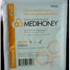 Medihoney Calcium Alginate Dressing With Manuka/Leptospermum Honey 4'' X 5