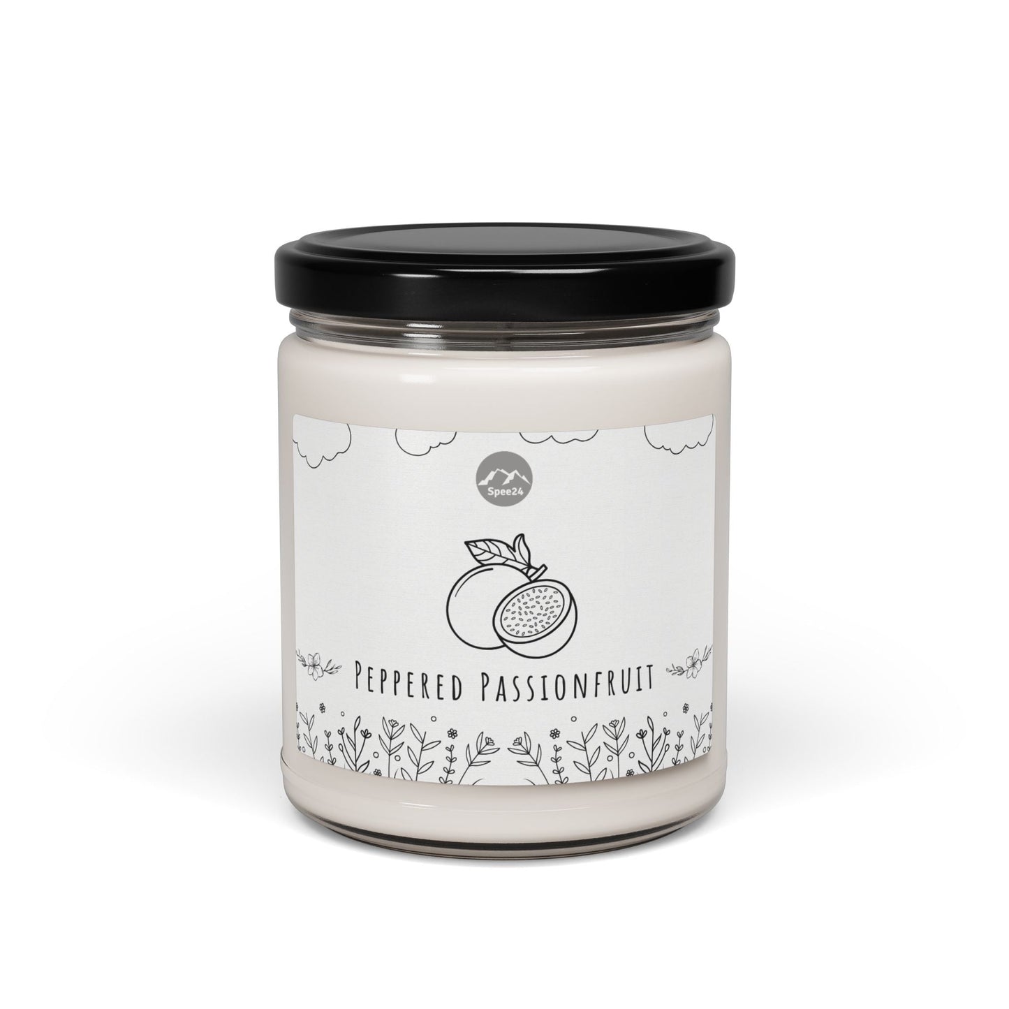 Peppered Passionfruit Scented Soy Candle, Cozy Home Décor, Gift for Birthdays, Relaxation, Aromatherapy, Hand-poured 9oz Candle