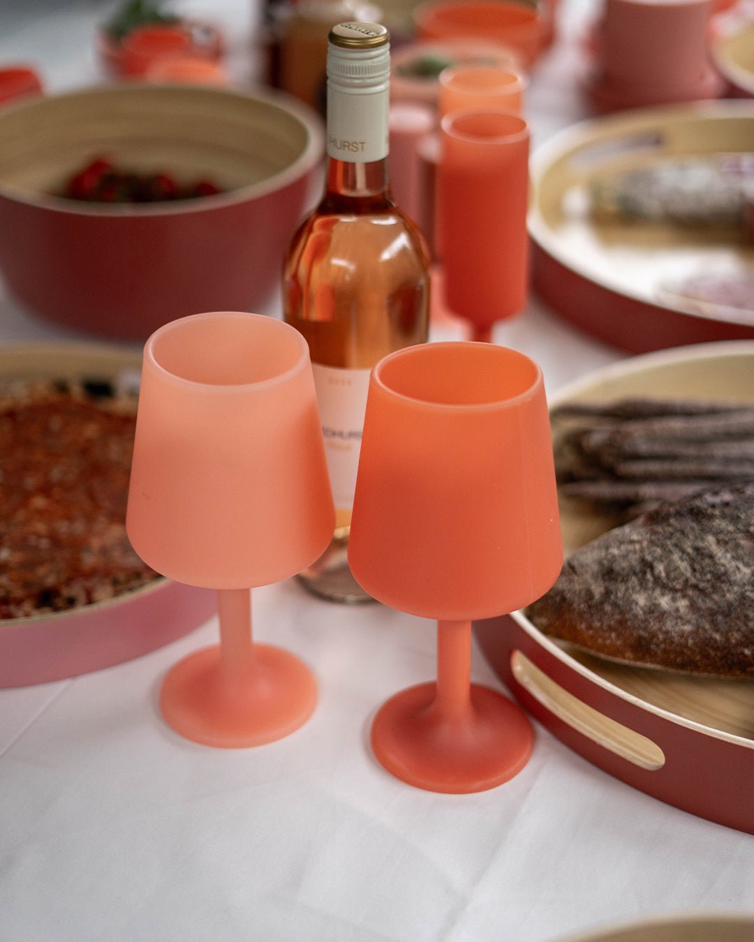 terra + peach | swepp | silicone unbreakable wine glasses