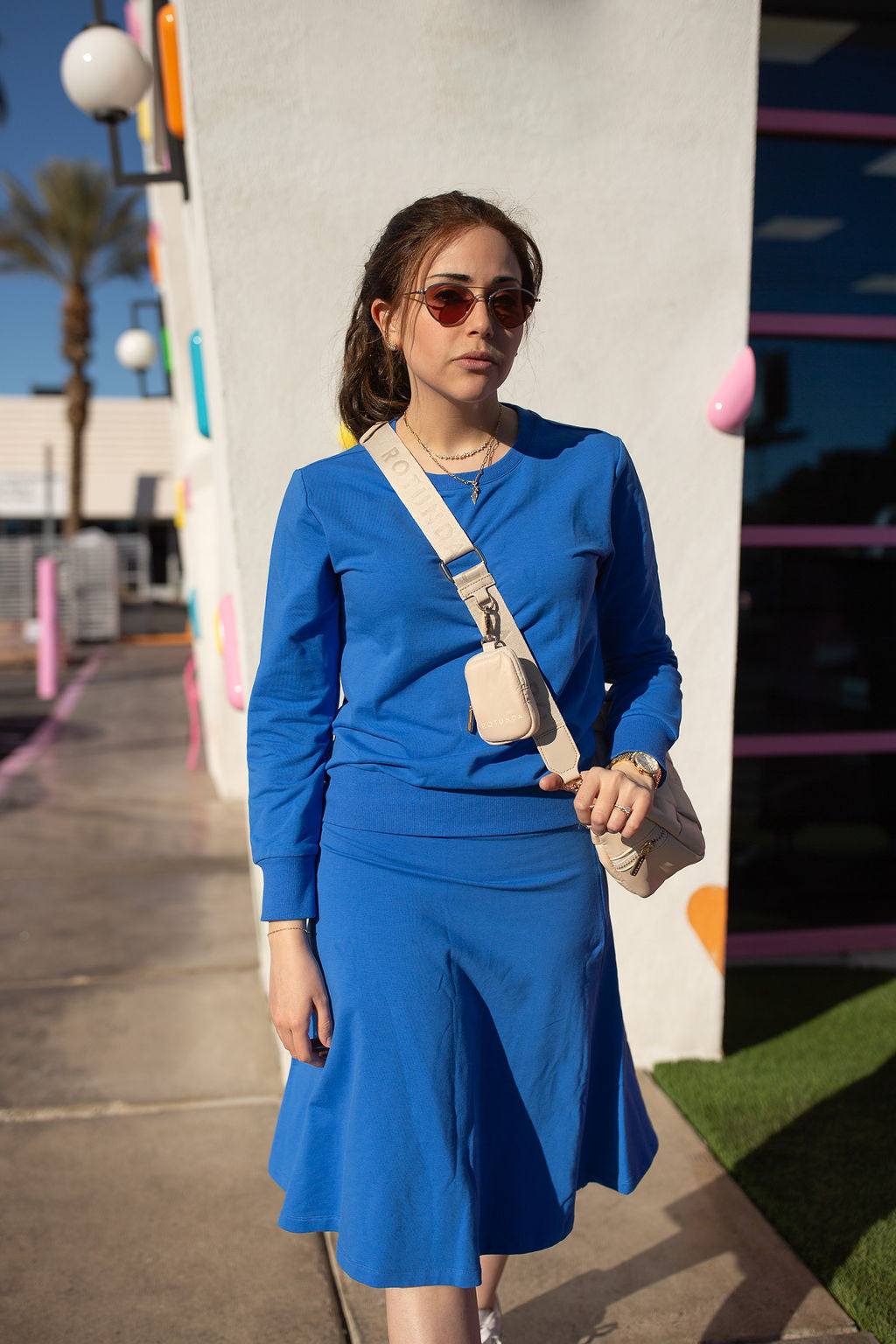Sweatshirt Tee- Cobalt