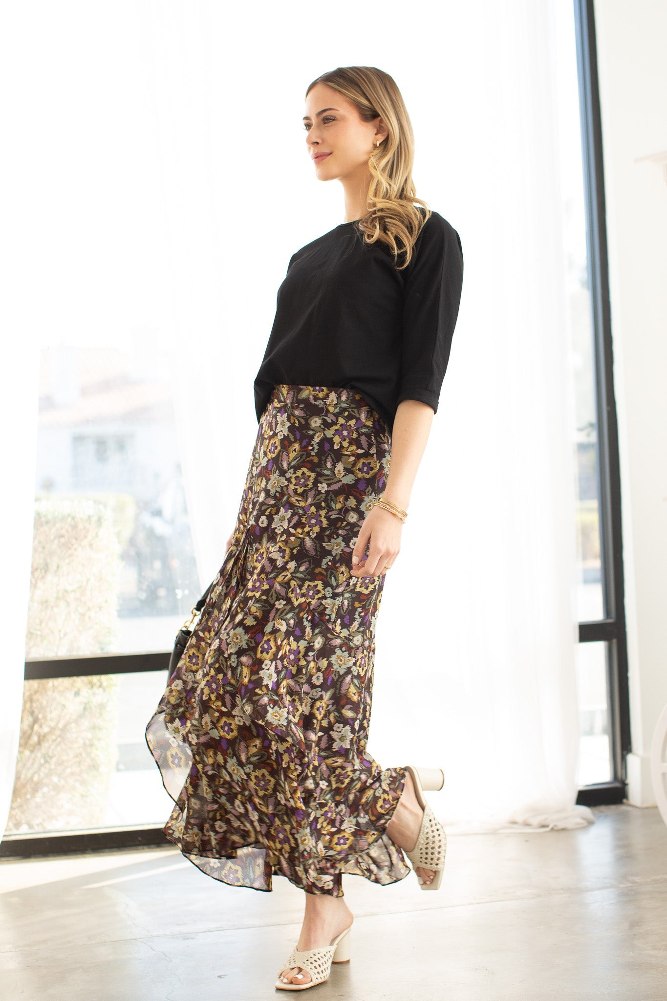 Jodi Skirt- Floral Sketch