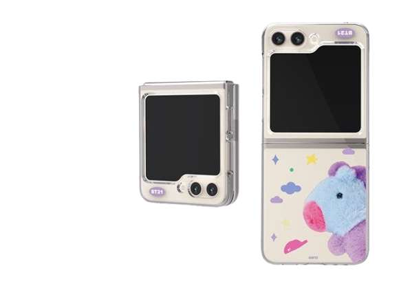 BT21 Fluffy Galaxy Z Filp5 Clear Slim Case