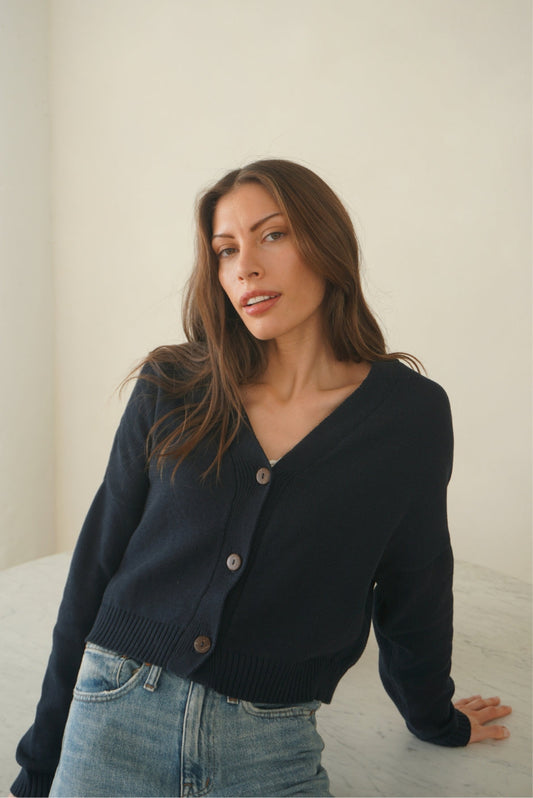 Diana Cardigan in Midnight Navy - Osadia Concept Store