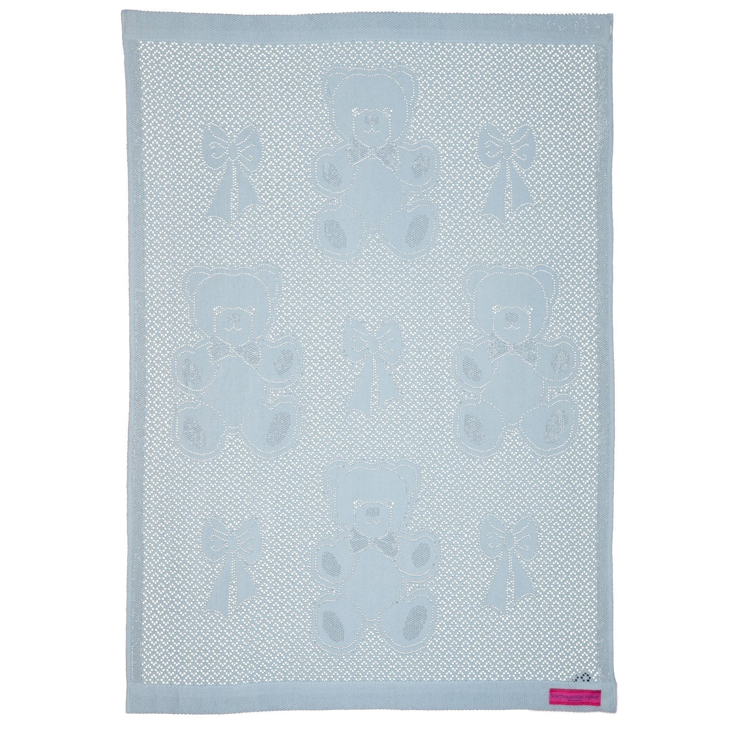 Southampton Home Lace Weave Bears & Bows Baby Blanket ~ Blue ~ - Osadia Concept Store
