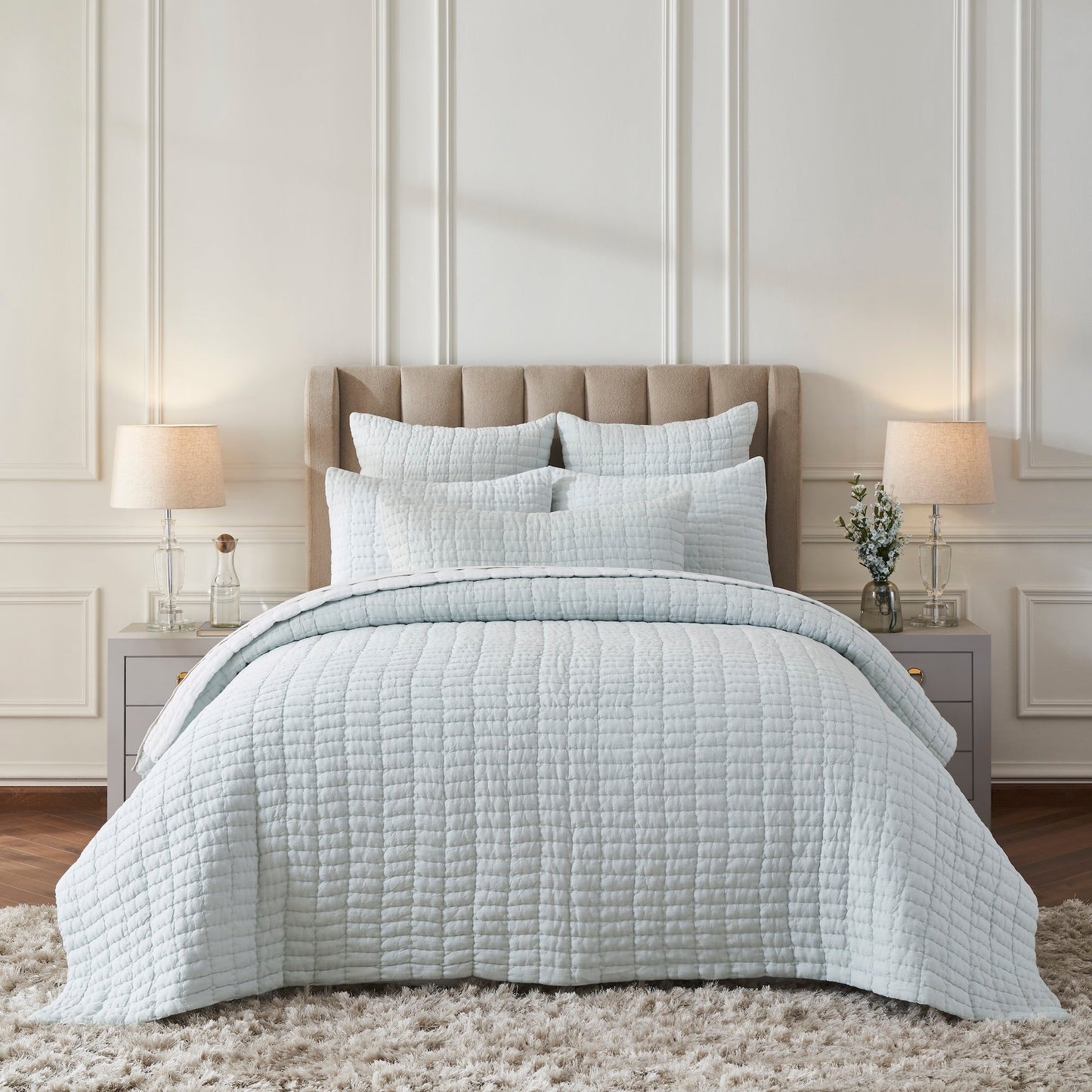 Logan Grid European Linen Quilt