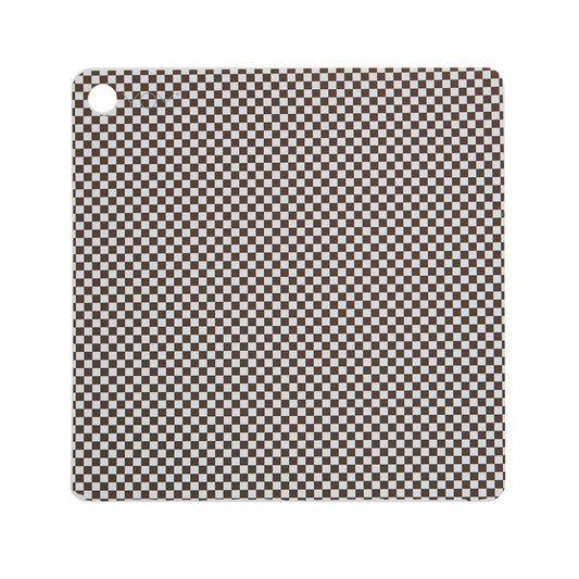 Placemat Checker - Pack of 2 - Dusty Blue/Choko