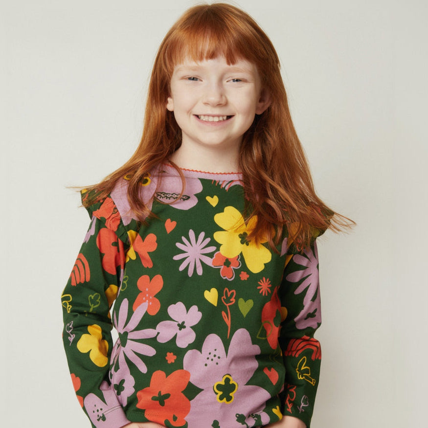 Wildflower Ruffle Long Sleeve T-Shirt