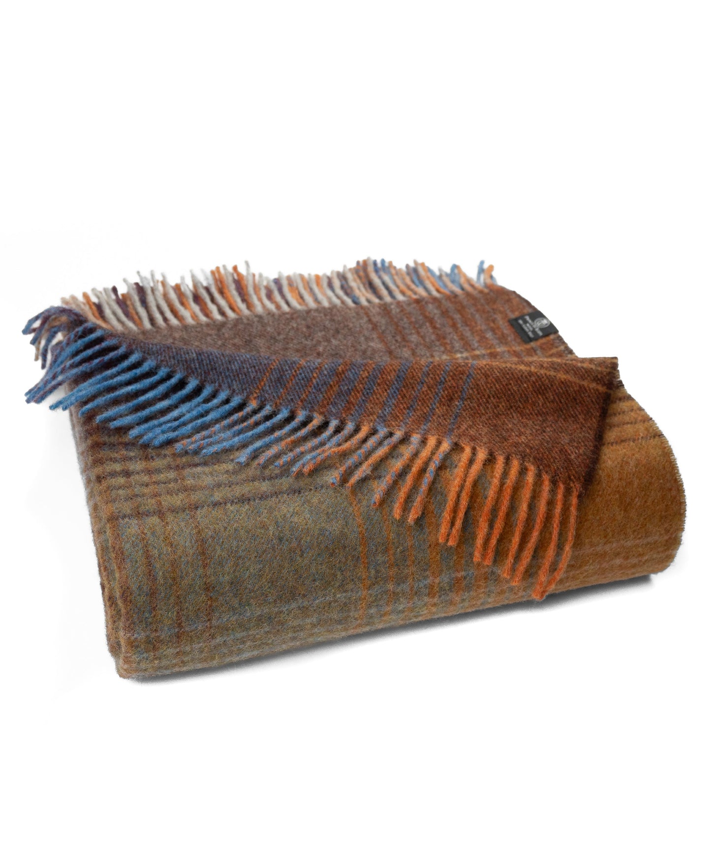 Highland Tweeds Shetland Lambswool Ombre Throw - Burgundy