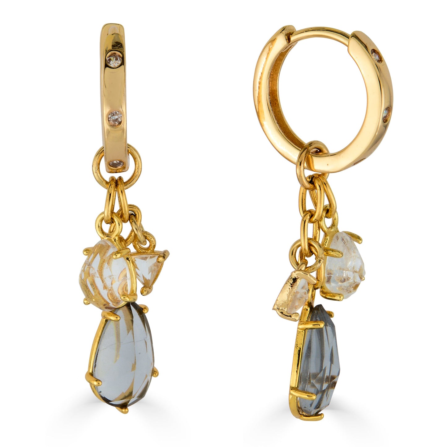 Gemstone Charm Huggie Earrings