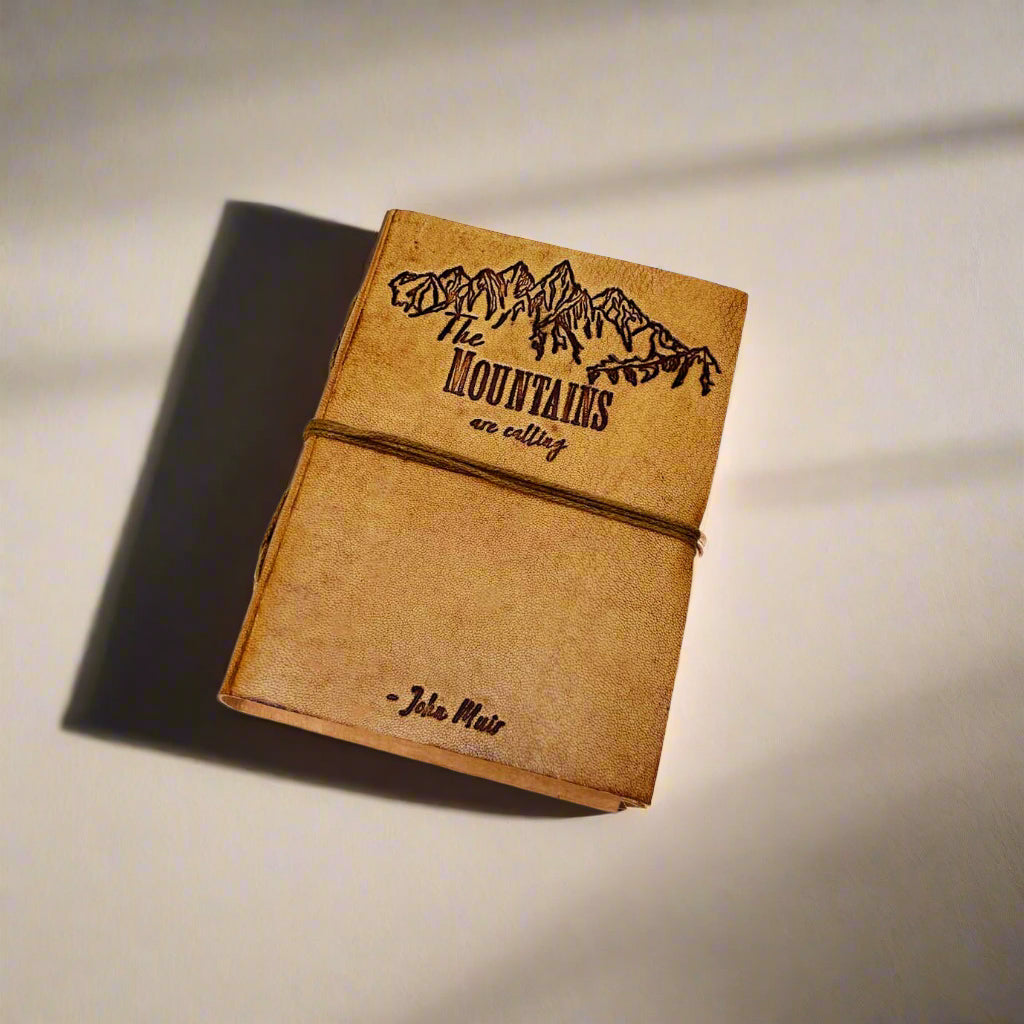 John Muir Quote Leather Journal