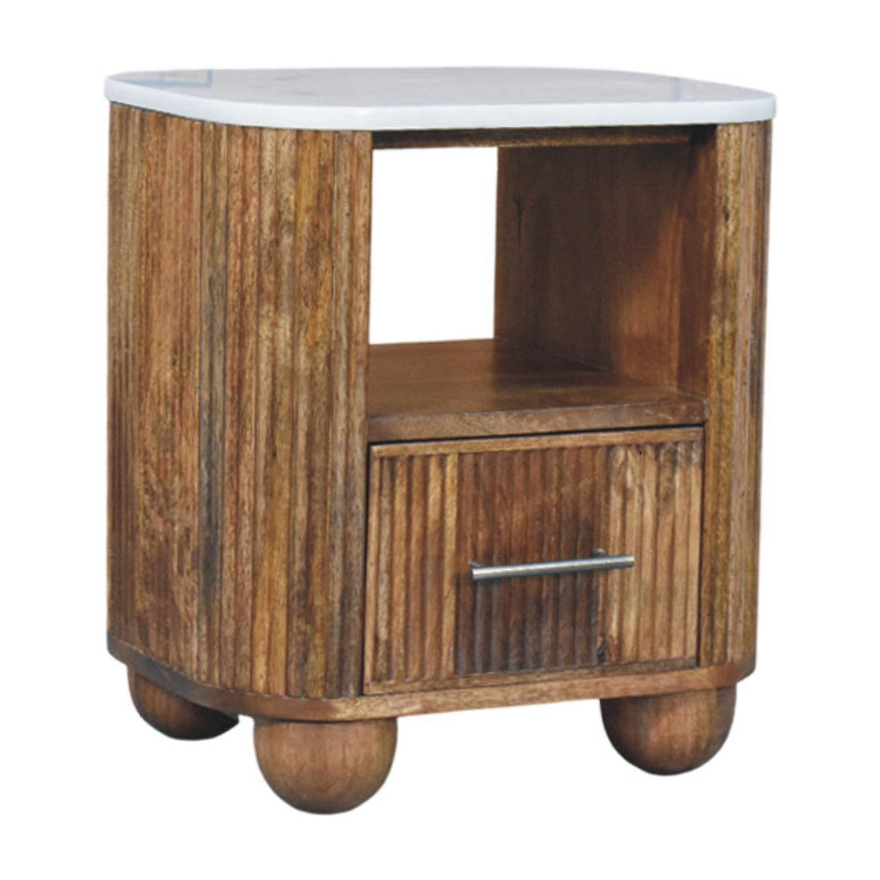 Artisan Furniture Solid Wood Beaumont Marble Bedside