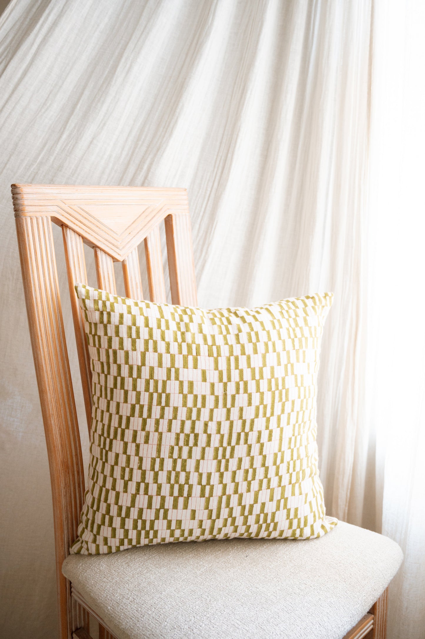 The Block Grid -  Hand Block Printed Pillow Cover