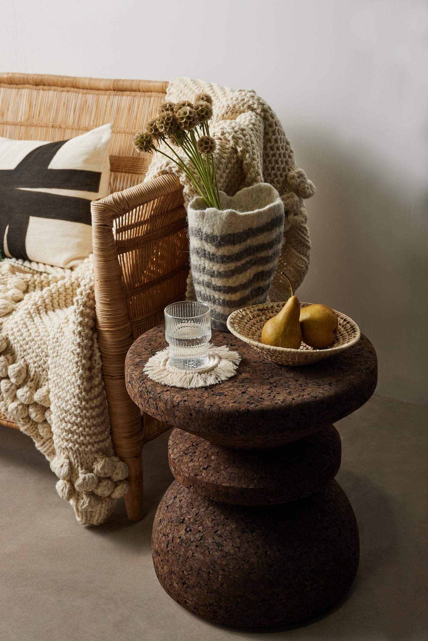Hand-Felted Woven Wool Table Vase - Osadia Concept Store
