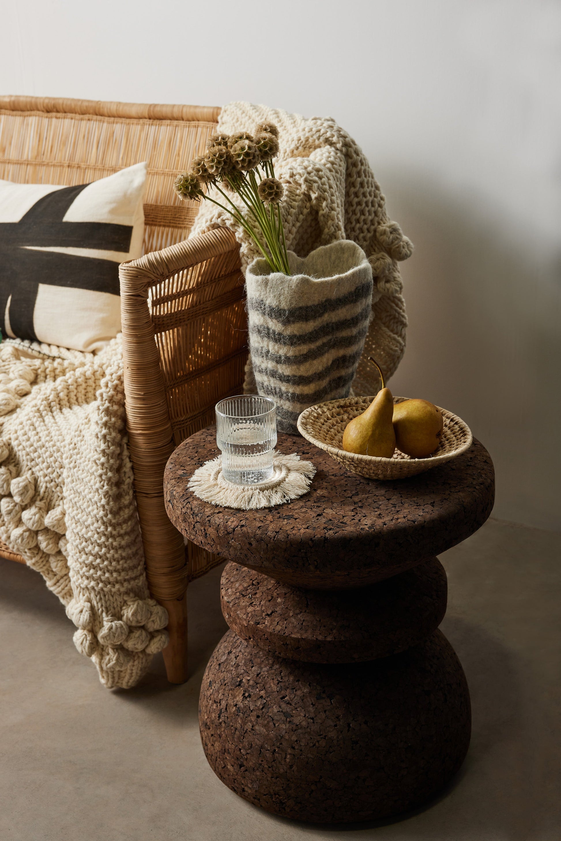Hand-Felted Woven Wool Table Vase - Osadia Concept Store