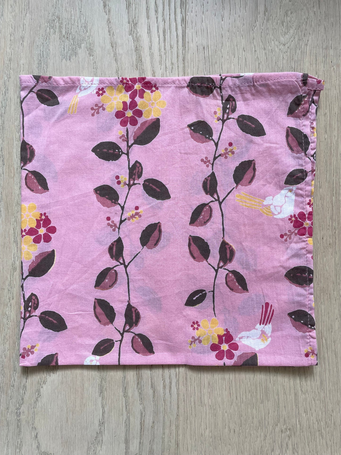 Bandana Scarf - Birdie on a Vine Blush Square