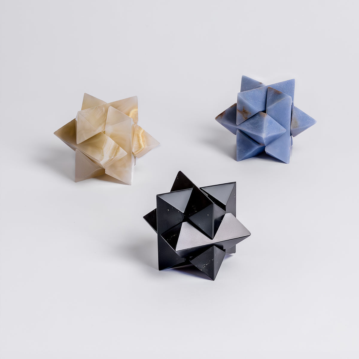 Burr Star 3D gemstone puzzle in Black Onyx
