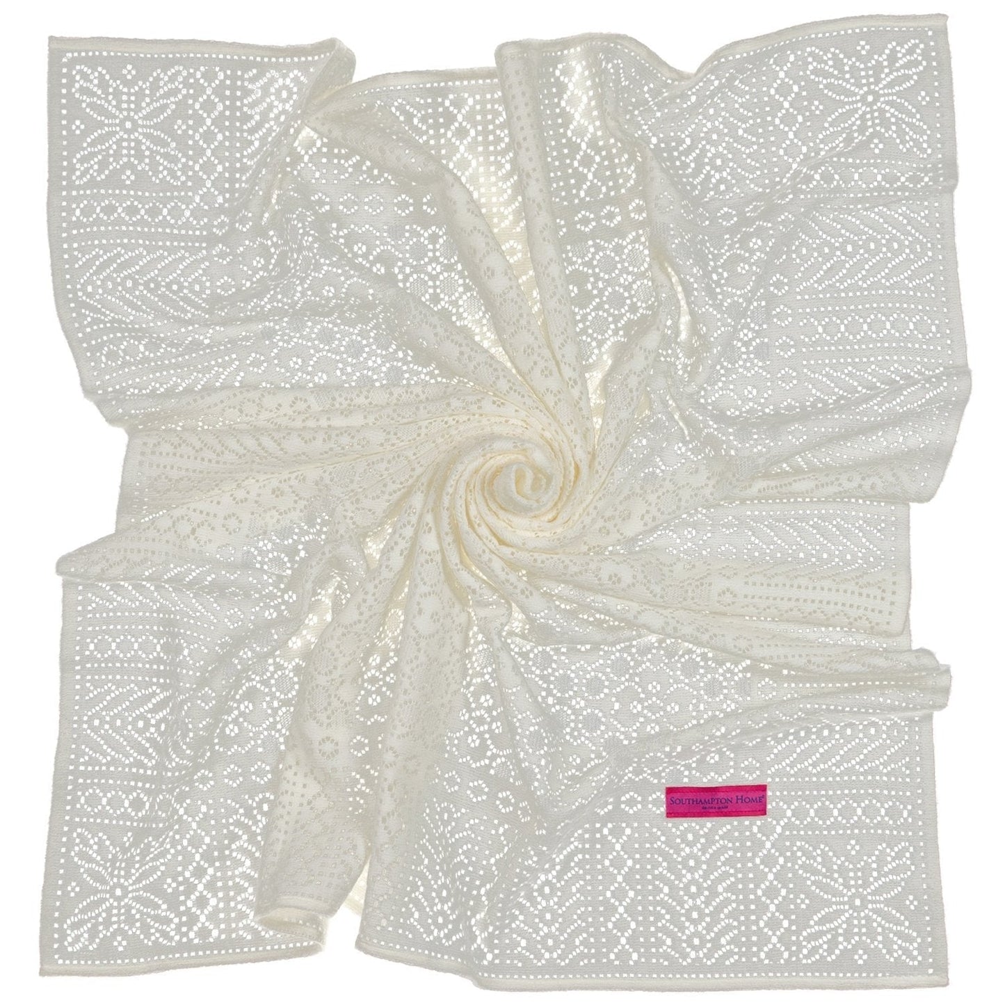 Southampton Home Lace Weave Baby Shawl ~ Ivory ~ - Osadia Concept Store
