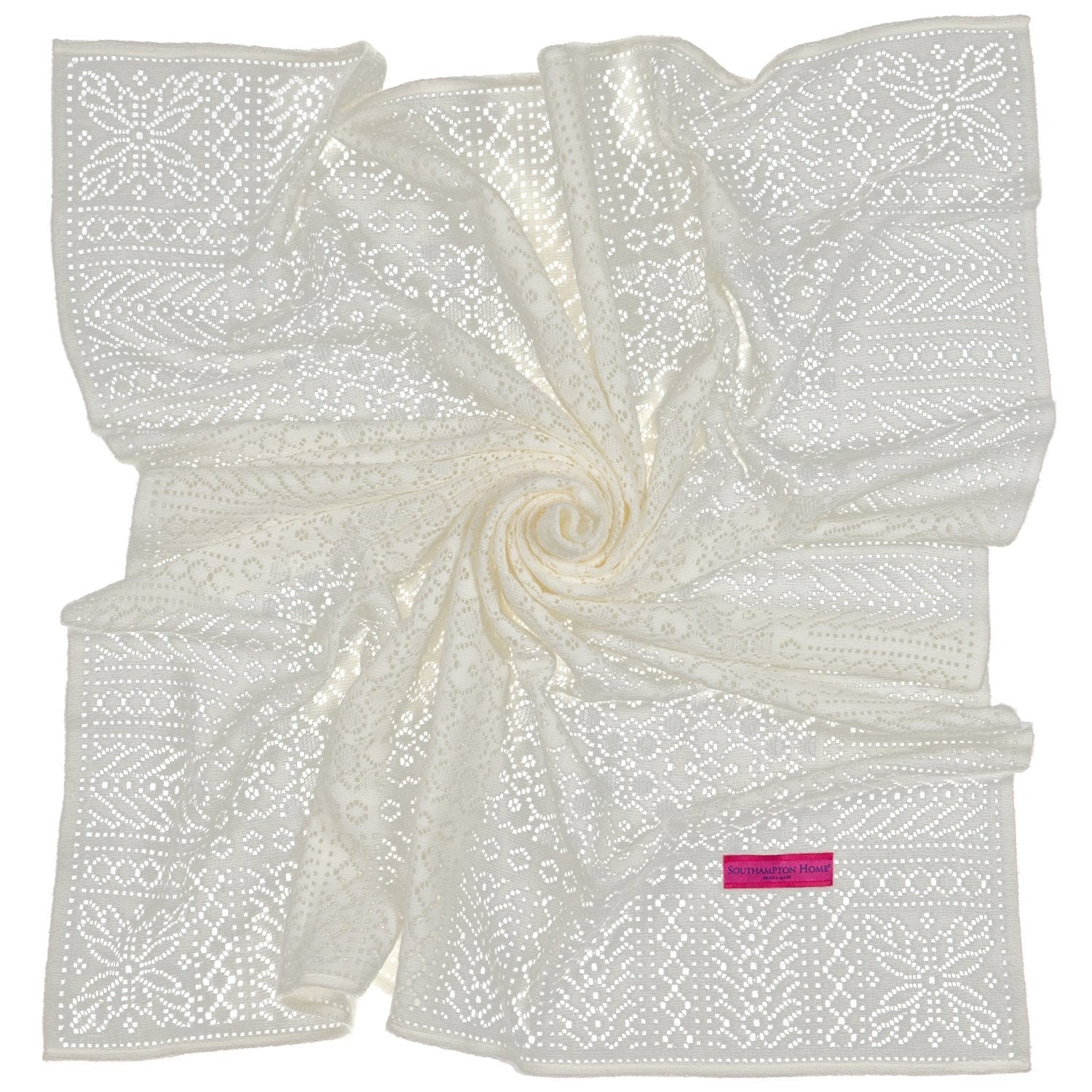 Southampton Home Lace Weave Baby Shawl ~ Ivory ~ - Osadia Concept Store