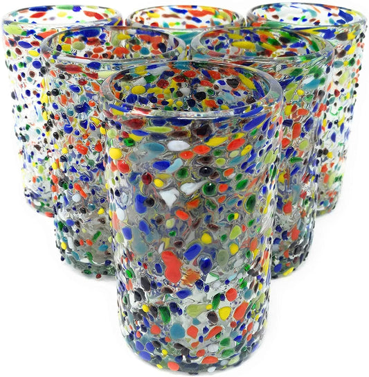 Confetti Rock Design Drinking Glasses - Set of 6