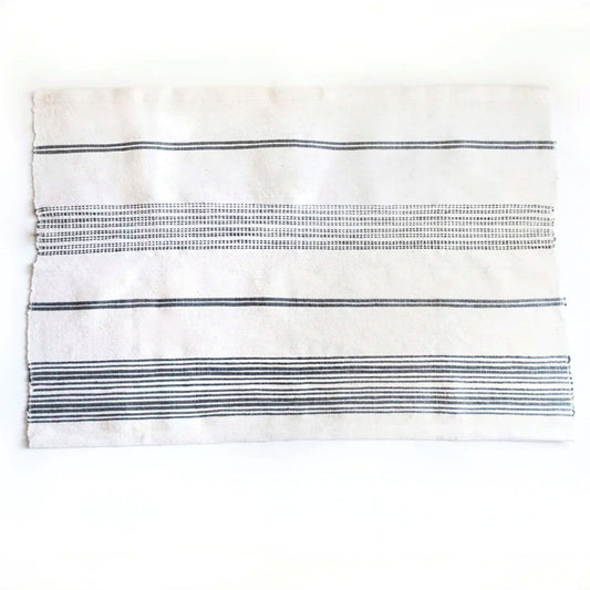 Aden Cotton Bath Mat - Natural with Gray