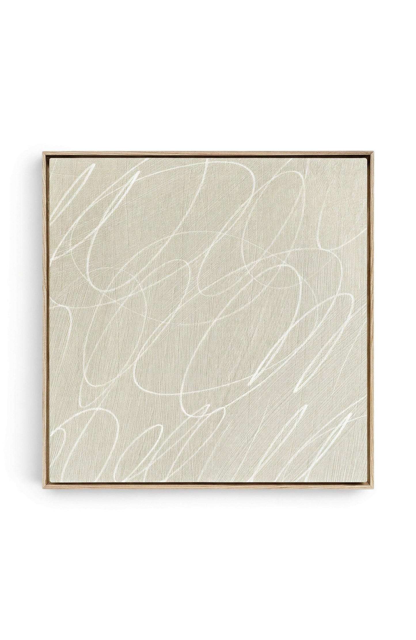 Gestural Marks in Linen by DSCVR Art Framed Square Canvas Wall Art