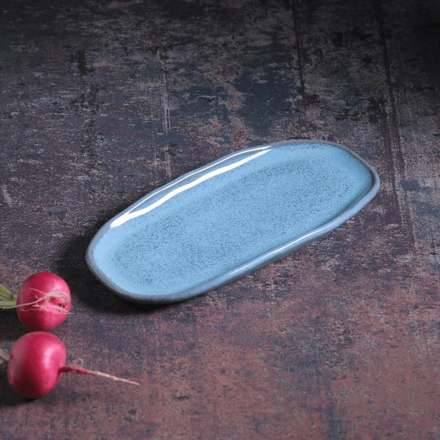 Shallow Organic Oval Platter Small Set of 4